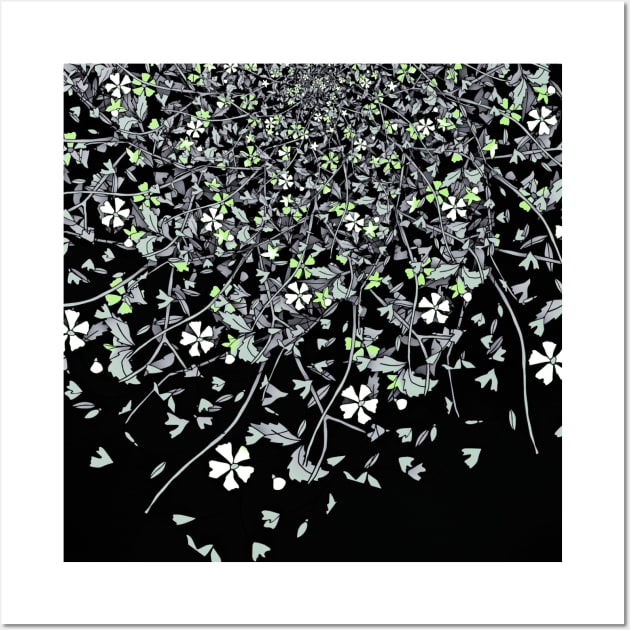 Agender Pride Falling Flowers and Leaves Design Wall Art by VernenInk